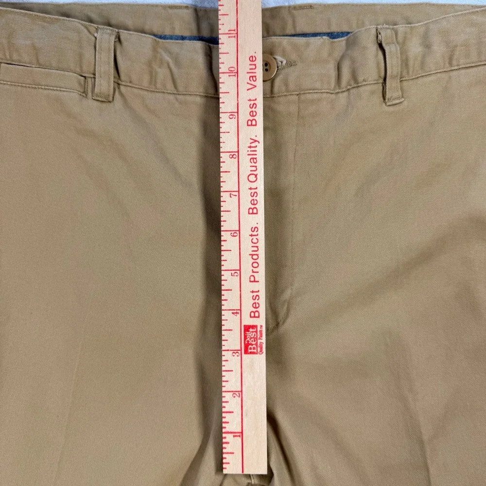 Linea Uomo LU Mens Khaki Pants W38 L32 Stretch Flat Front Camel Chino 36x29.5